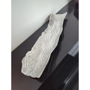 Beatriz Ball Organic Bark Decorative Silver Tray Handmade 20” Cottagecore